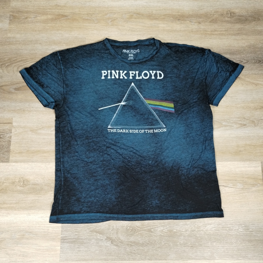 Pink Floyd Dark Side Of The Moon Blue Graphic Licensed T-Shirt XXL Lightweight